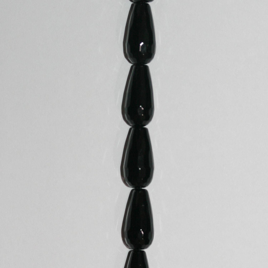 Cuentas de ónix facetado de 7" de St., 16 x 8 mm, hilo de 19 cm.