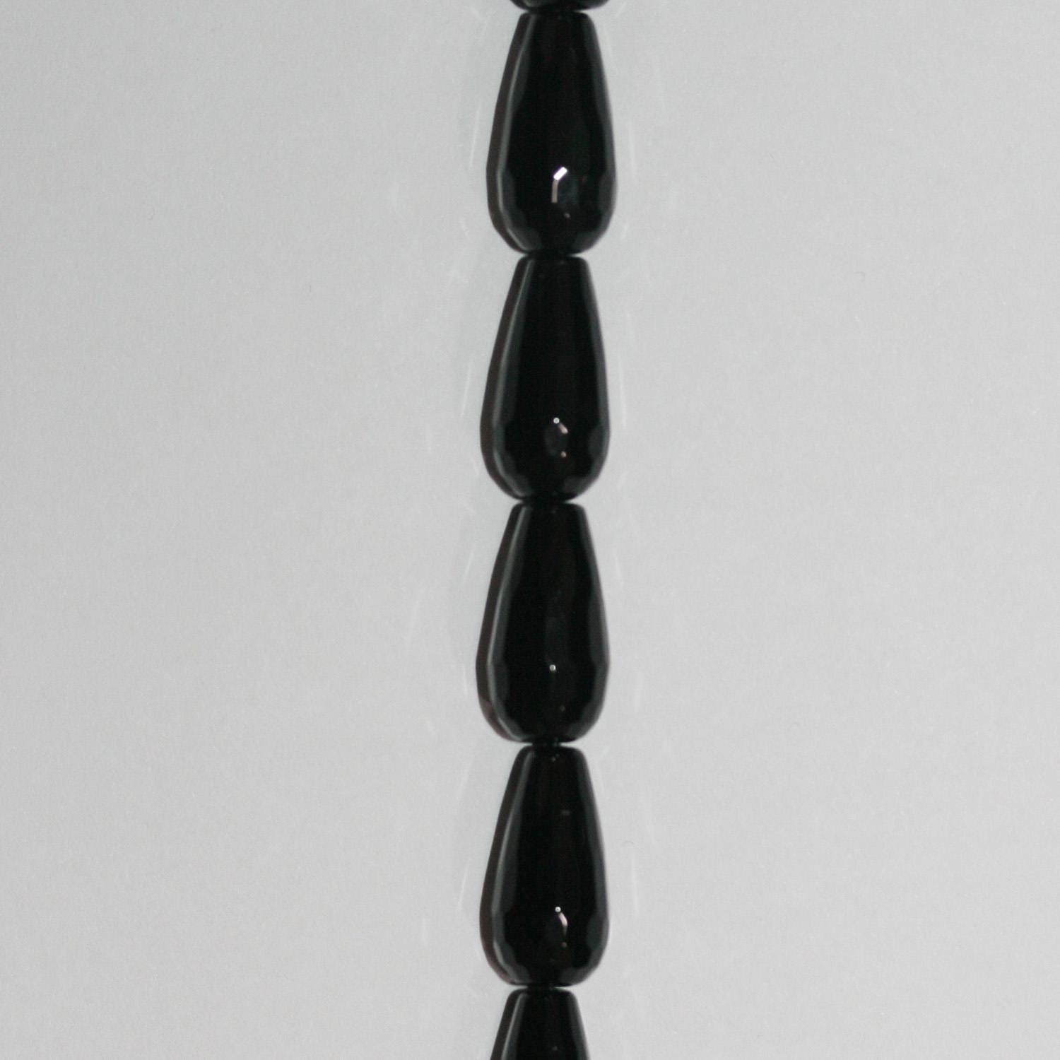 Cuentas de ónix facetado de 7" de St., 16 x 8 mm, hilo de 19 cm.