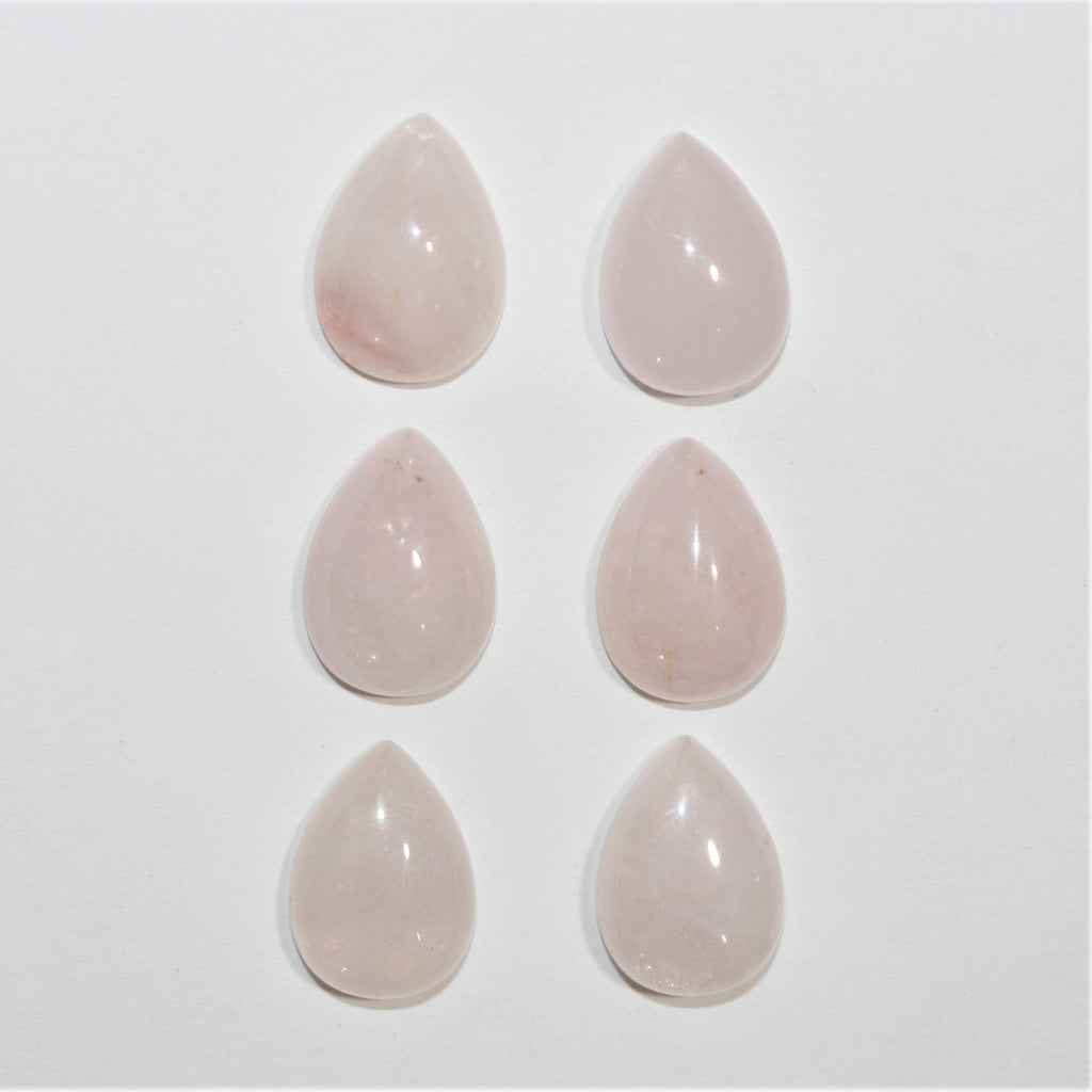 Morganite Smooth Drop Cabochon 14x10mm. (6 Pieces)
