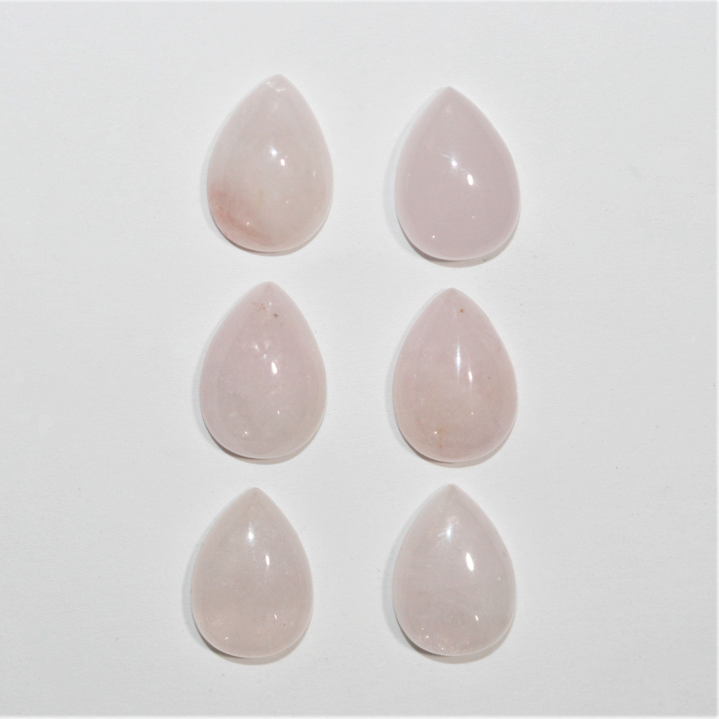 Morganite Smooth Drop Cabochon 14x10mm. (6 Pieces)