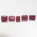 Lote de 5 rubíes de formas variadas (cuadrados y rectangulares) - Gema natural - Precios al por mayor