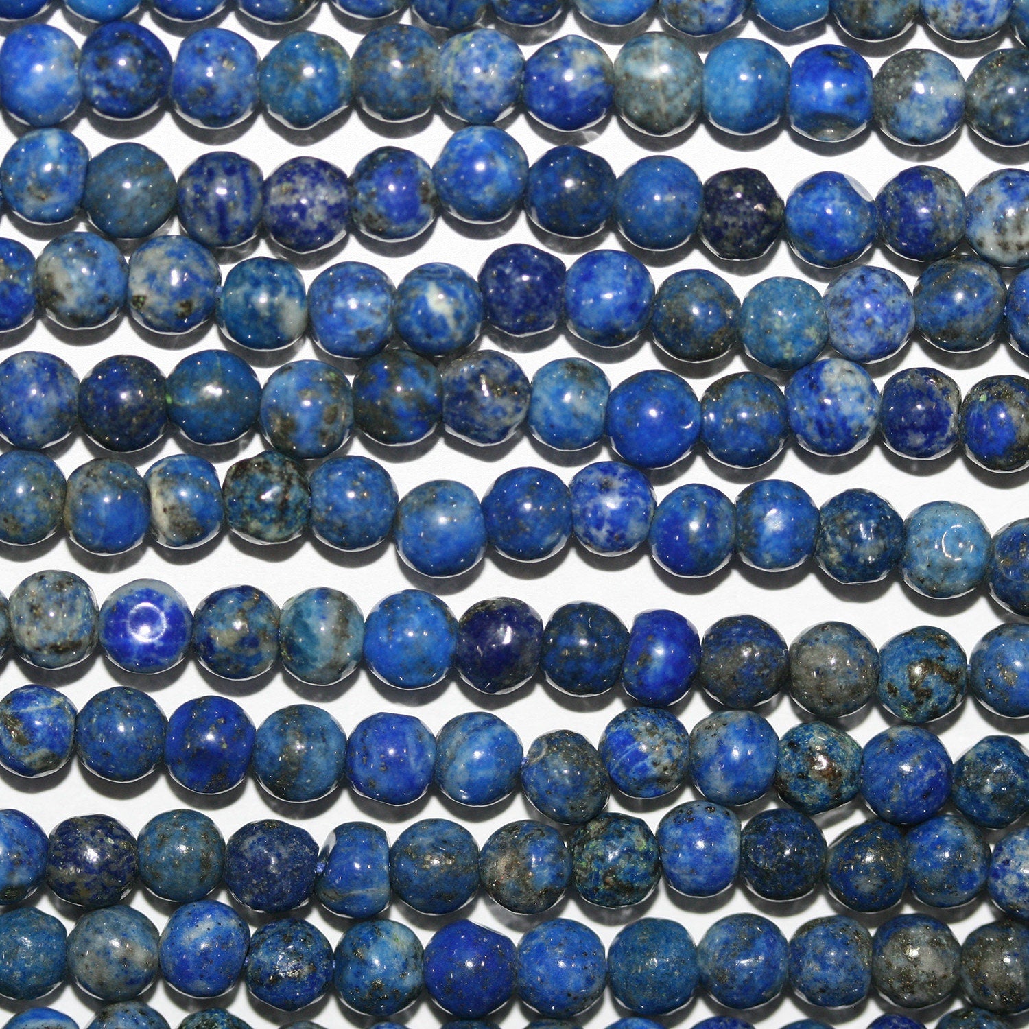13 "St Lapis Lazuli Smooth Round Beads 5mm.-Strand 33cm.