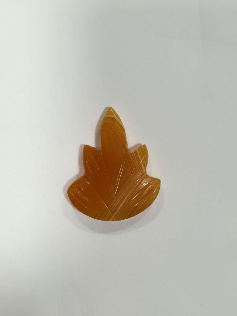 1 Matching Pair Orange Agate Leaf (2 Pieces ) 23x18mm