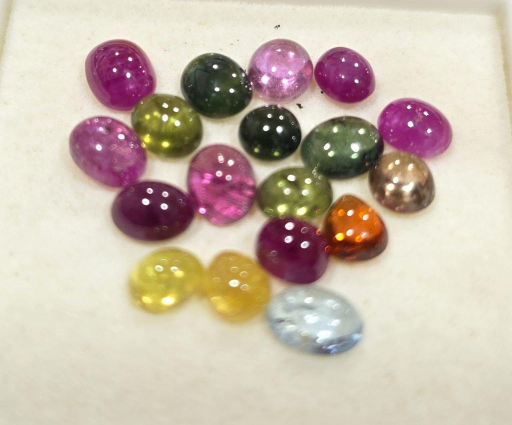 Fancy Gemstone Lot Mix Ruby Sapphire - Green Pink Red Yellow Orange - Sapphires Cabochons - Sapphire Cabochons-