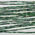 15" St Green Grenat Smooth Tube Beads 5x2mm.- Strand 39cm.