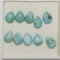 10Pcs Lot Larimar Drop Cabochon 8x6mm. (10 pcs.)