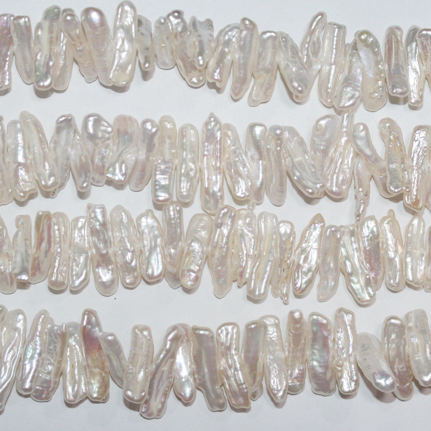 Perles de culture d'eau douce Biwas St 16" (environ 40 cm), 22 x 5 mm, longueur 40 cm. Perles naturelles à prix de gros.