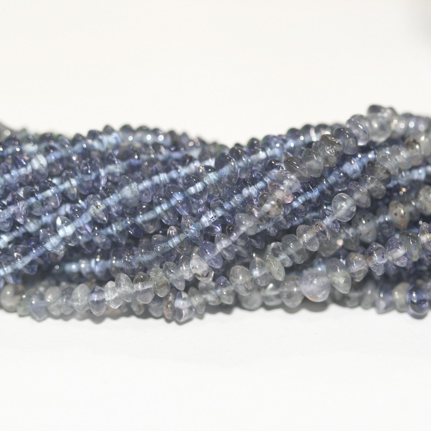 13" St Iolite Smooth Rondelle Beads 3-5x2mm.-Strand 33cm.-Item. 1314