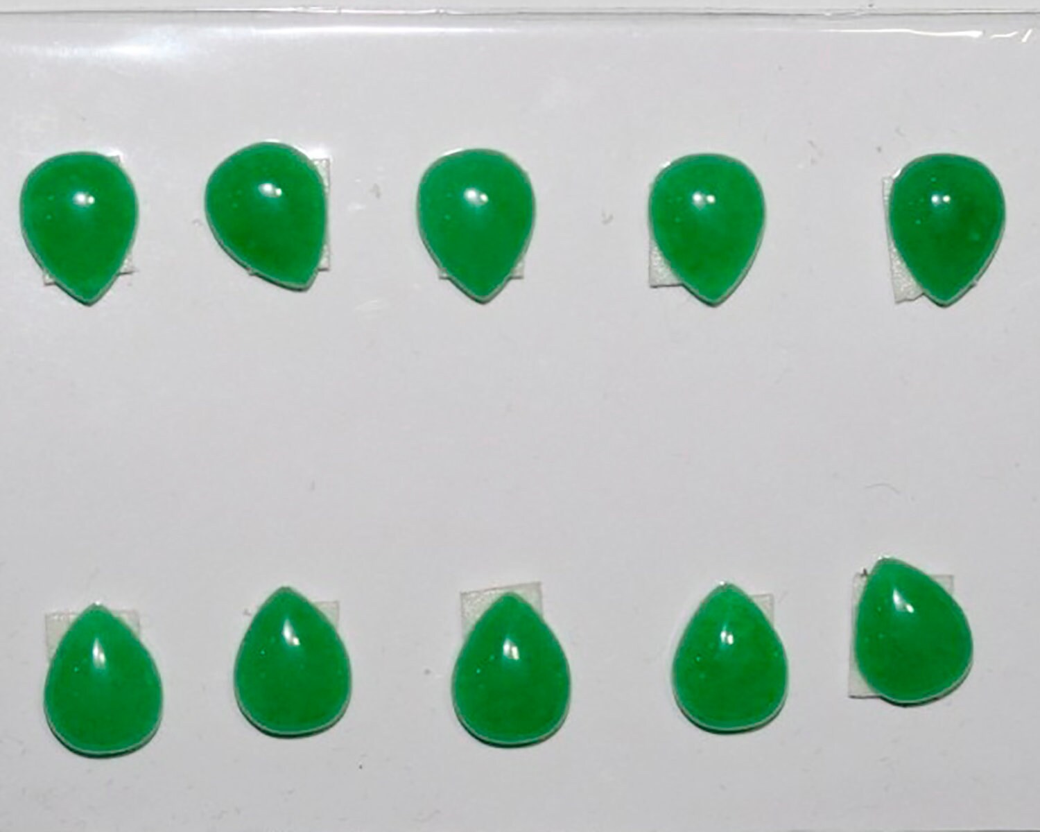 10Pcs Lot  Green Jade Drop Cabochon ( 10 Pcs ) 10x8mm