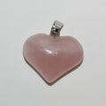 Pendentif cœur lisse en quartz rose 20x25mm.
