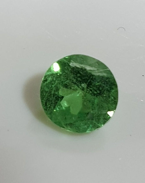 1 Pc Tsavorite Garnet Faceted Round 4.5mm.-(1Pc)  -Gemstone Parcels-Loose Stones Wholesale Price