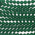 Cuentas redondas lisas de ágata verde de 10 mm. - Hilo de 38 cm.