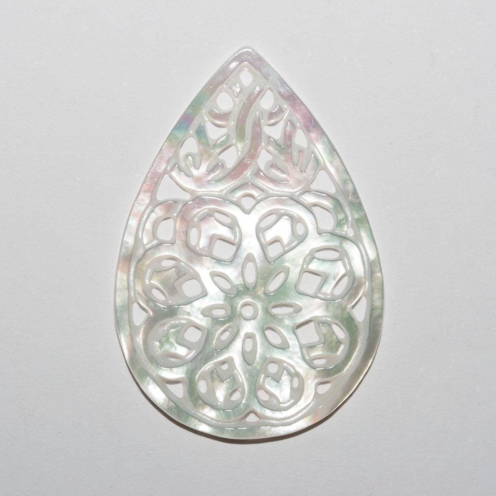 Colgante gota MOP 35x24mm.