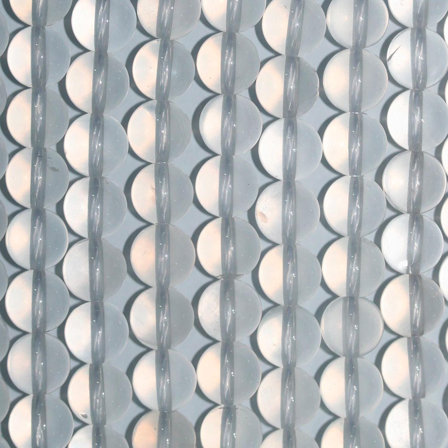 Cuentas redondas lisas opacas de cuarzo cristal de roca de 16" (8 mm) - Hilo de 40 cm