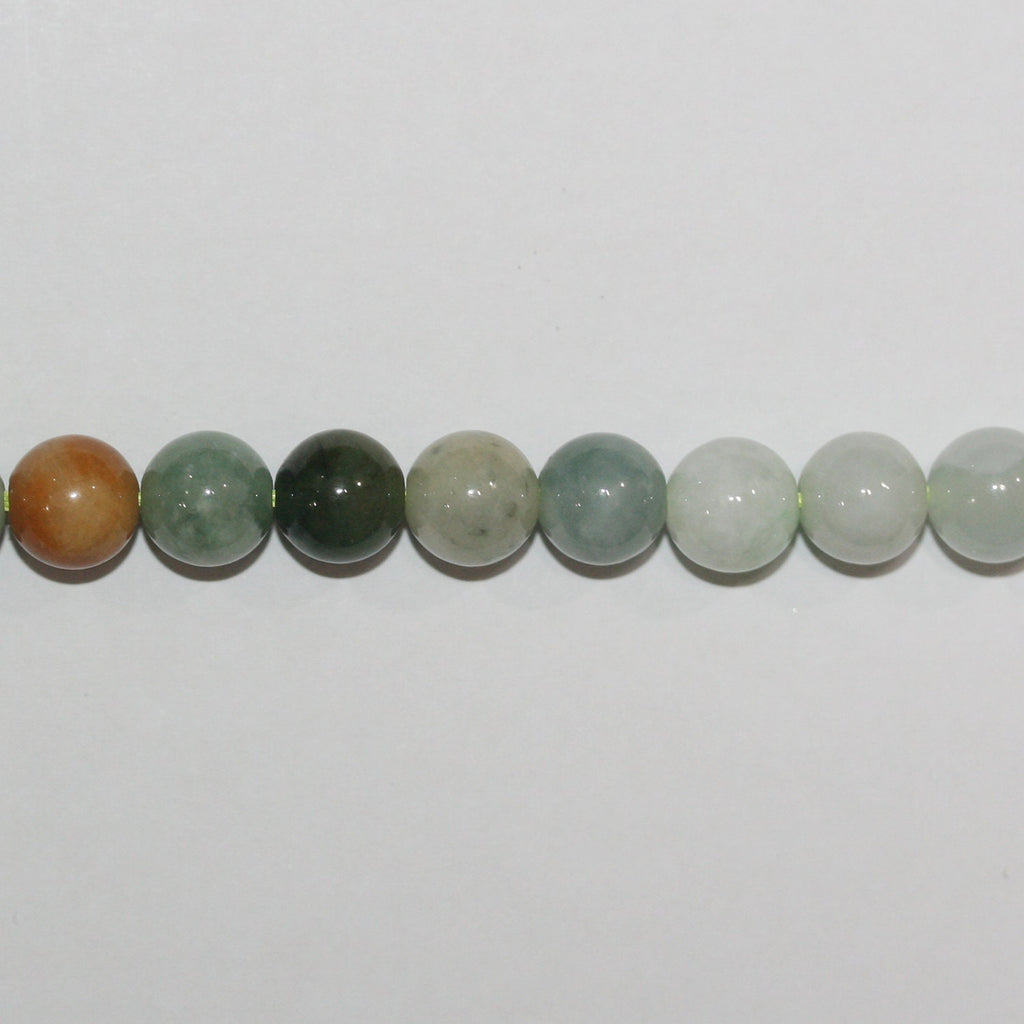 15" st Perles rondes lisses en jade de Birmanie 6 mm.-Rig 39 cm.