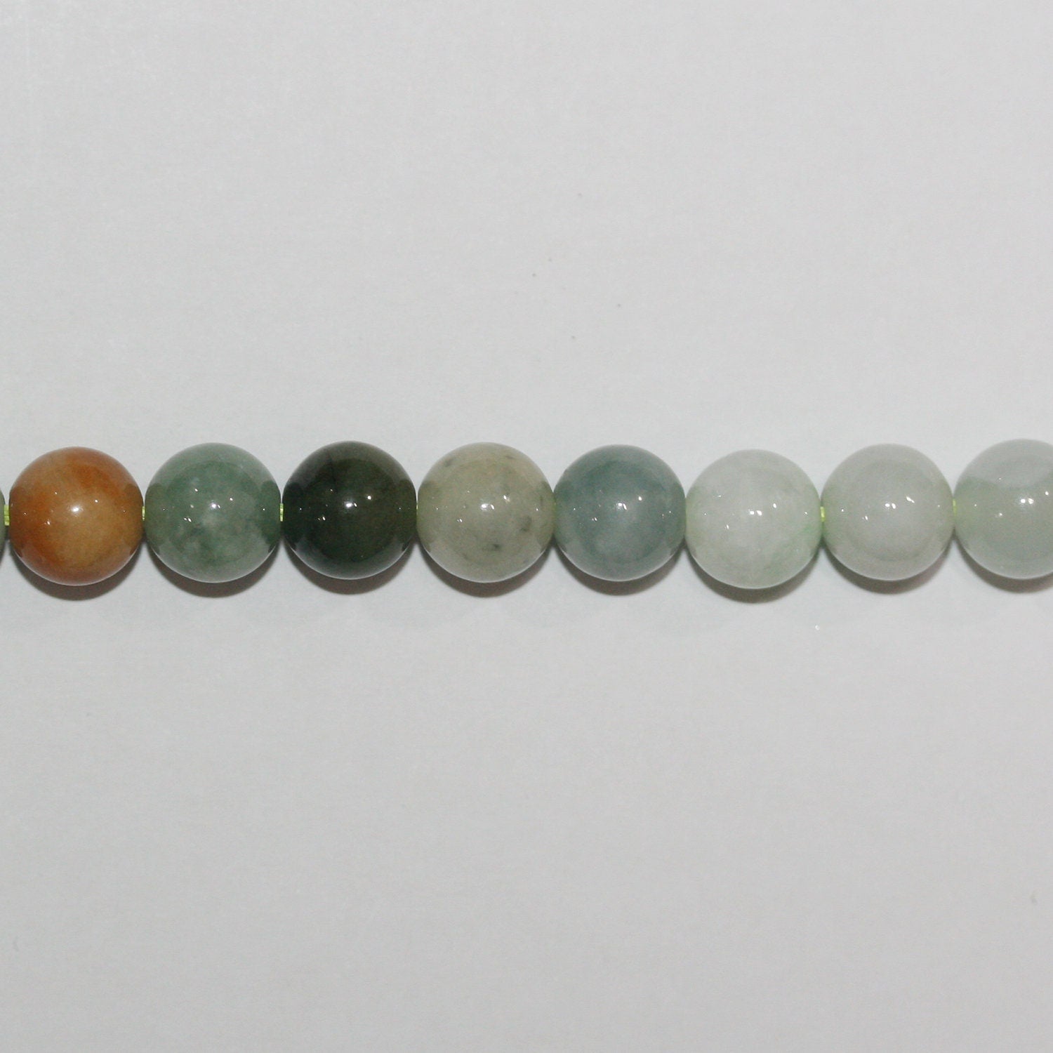 15" st Perles rondes lisses en jade de Birmanie 6 mm.-Rig 39 cm.