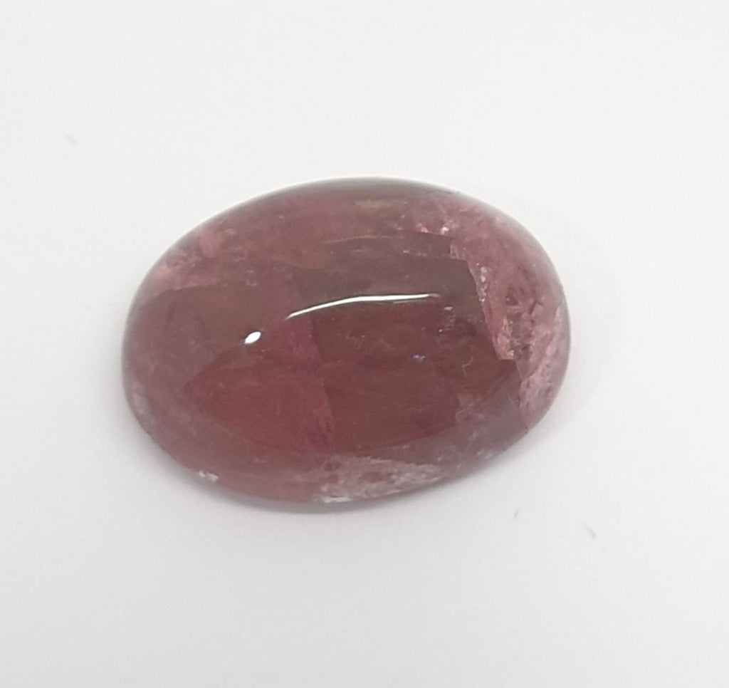 Pink Tourmaline Oval  Cabochon 13.5x9.9mm 6.77ct- Strawberry Color Tourmaline- Untreated Gem- Healing Properties