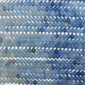Perles rondelles à facettes en aventurine bleue St, 3,5 x 2,5 mm, 15 pouces - Fil de 39 cm