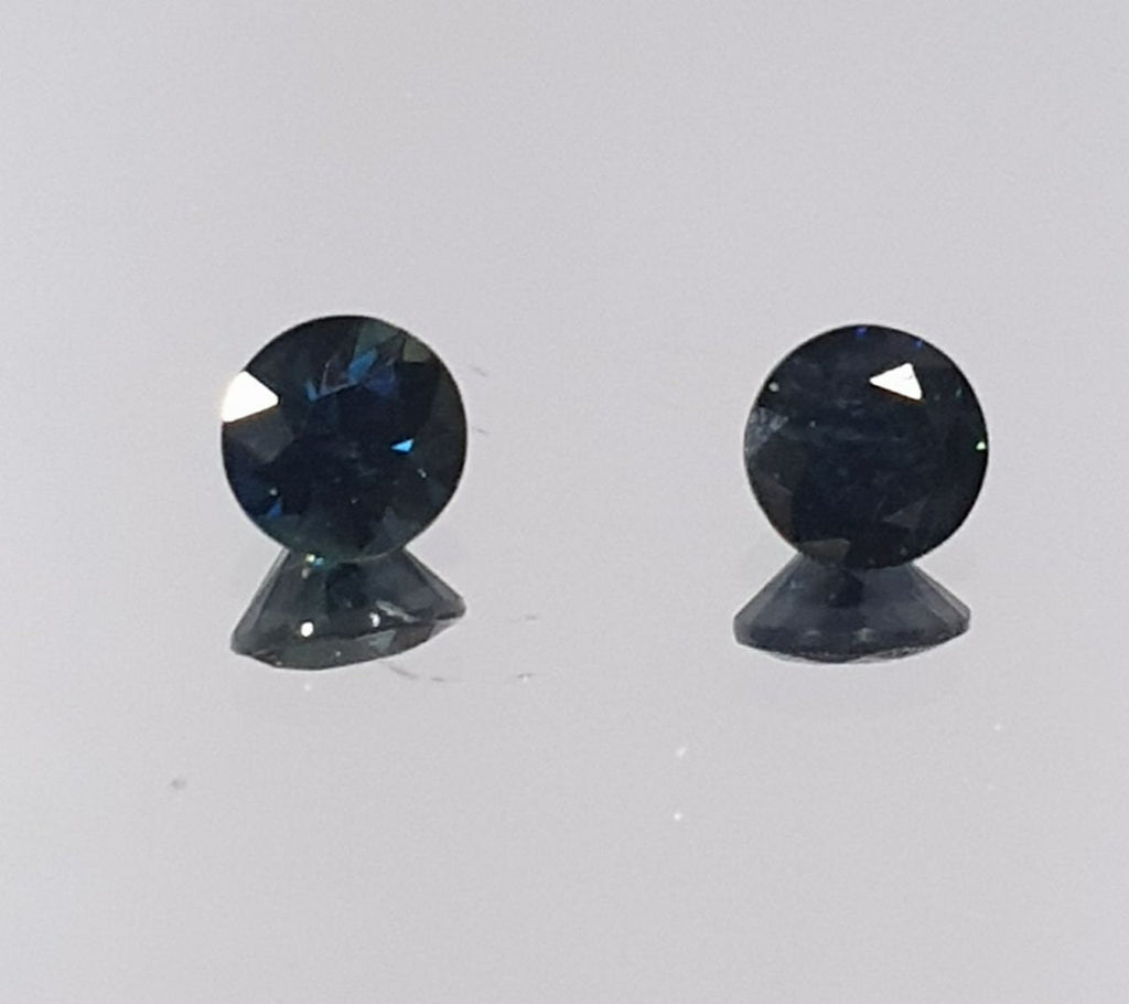 1 Pair 2 Pcs Natural Top Blue Color Blue Sapphire 4mm Round Brilliant Cut- Wholesale Gemstones- Natural Stones For Jewelry