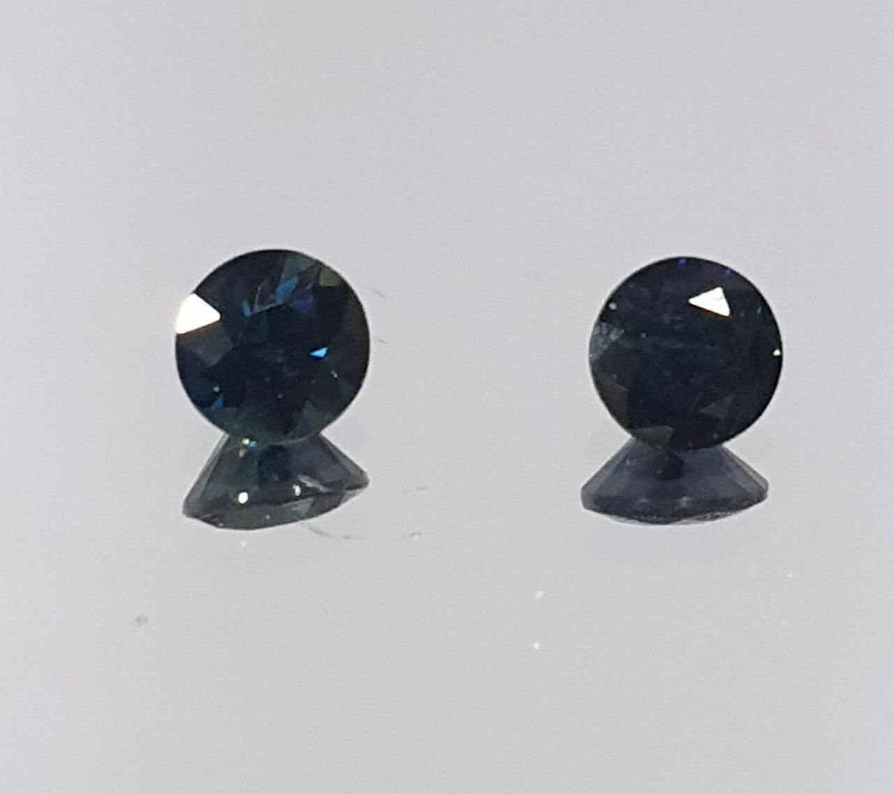 1 Pair 2 Pcs Natural Top Blue Color Blue Sapphire 4mm Round Brilliant Cut- Wholesale Gemstones- Natural Stones For Jewelry
