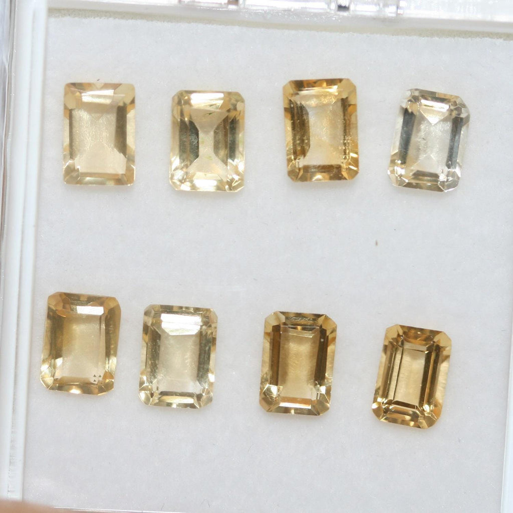 Lote de 8 piezas de Citrino Facetado Rectángulo 7x5 mm. (8 uds.)
