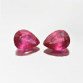 Lot de 2 gouttes rubis à facettes 6x8 mm - Traitement verre