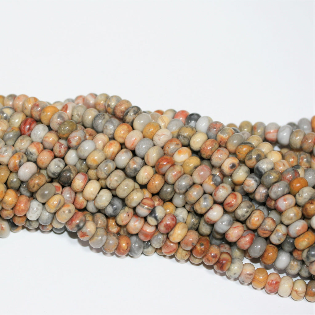 15" St Crazy Agate Smooth Rondelle Beads 8x5mm.- Strand 39cm.