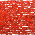 14" St Carnelian Smooth Prism Beads 7x5mm. Approx.- Strand 36cm.