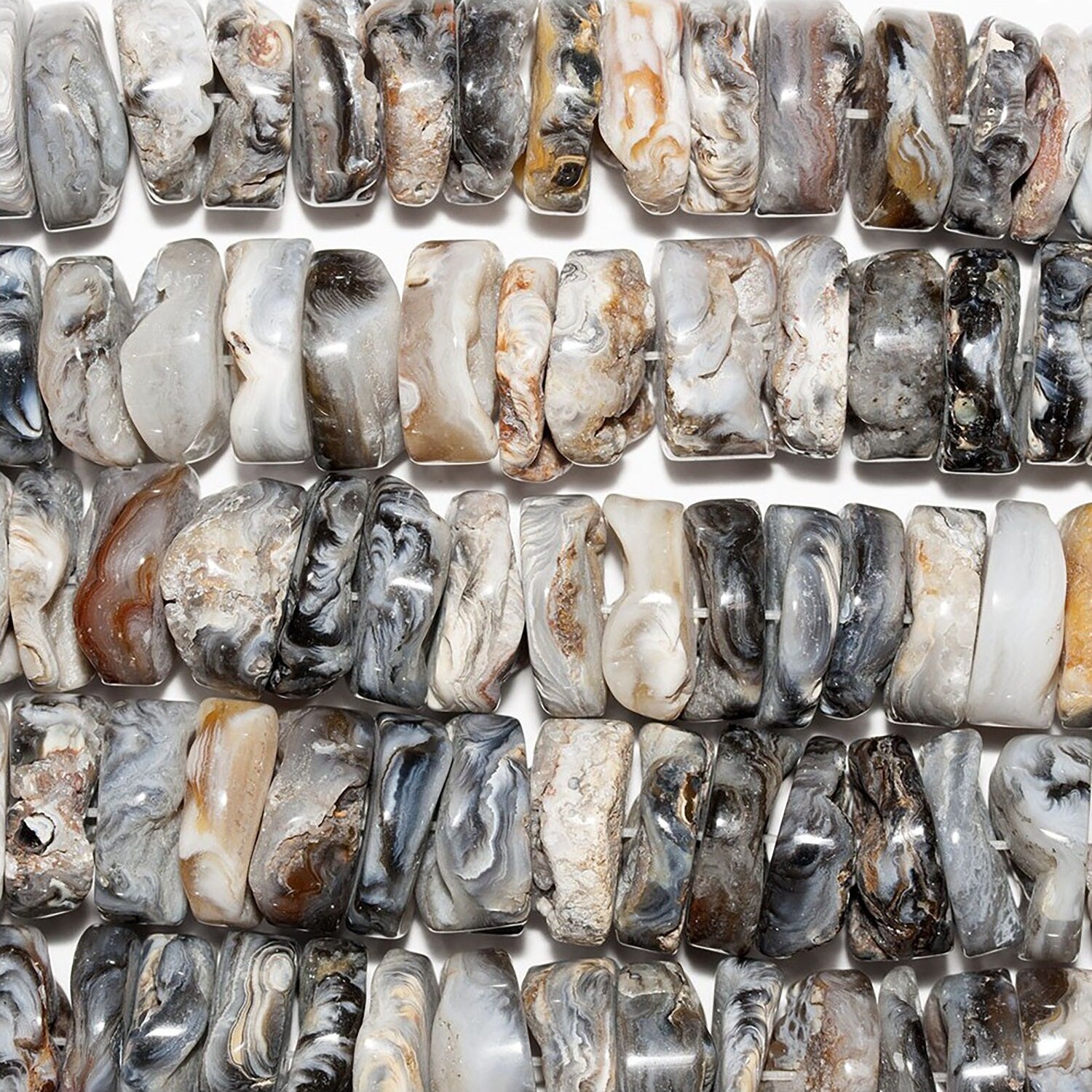 Cuentas irregulares de ágata de Santa Botsuana (16"), 14 x 5 mm (aprox.), tira de 40 cm