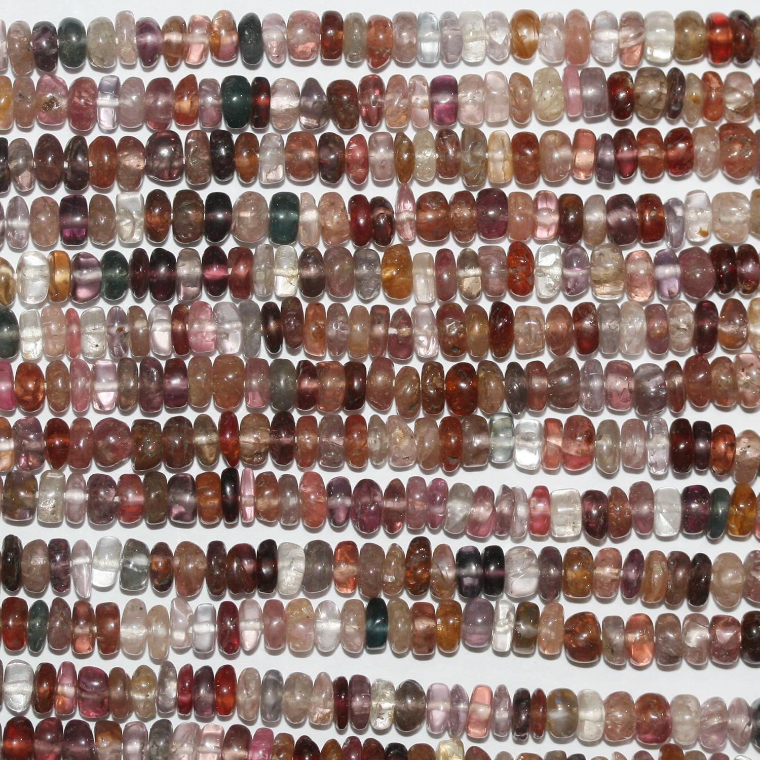 13" St Multicolor Spinel Smooth Rondelle Beads 4x2mm.Approx.-Strand 33cm.