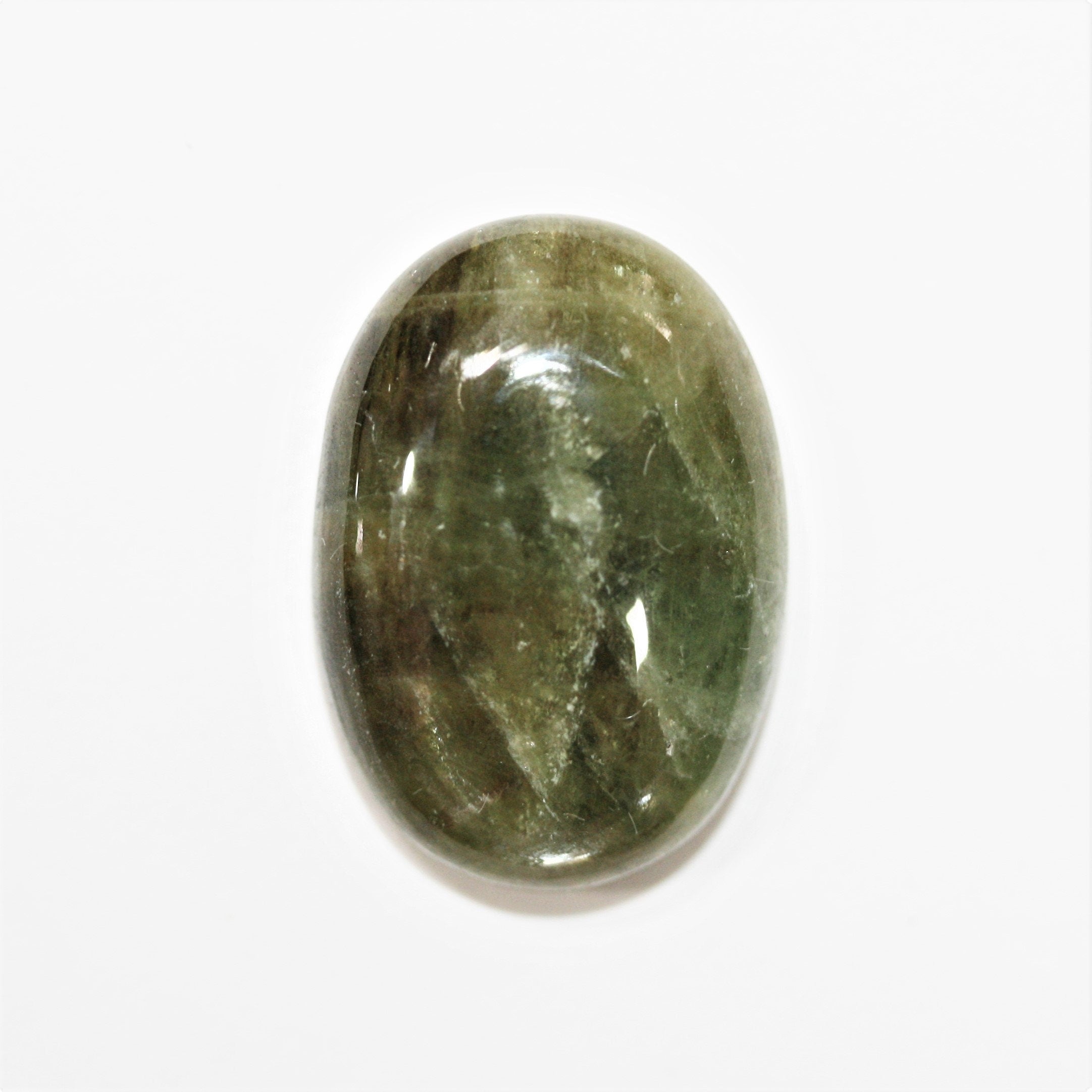 Green Sapphire Oval Cabochon 22x15.3mm. (24.3ct.) - Wholesale Gemstones- Natural Stones For Jewelry