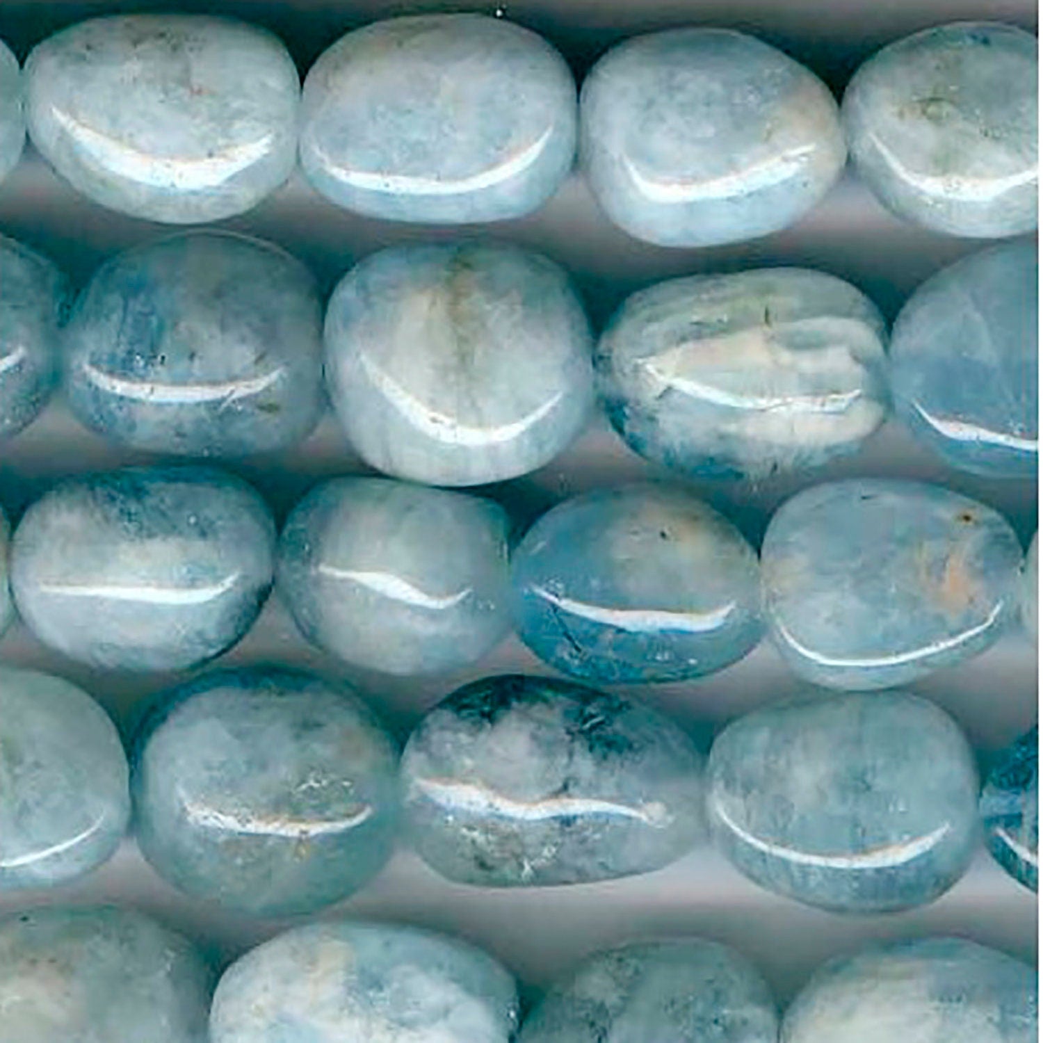 Cuentas de aguamarina de 16" (14 x 12 mm) - Aprox. - Hilo de 40 cm