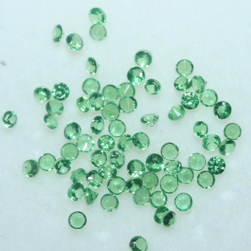 Lote de granate tsavorita redondo facetado de 1,6-1,8 mm - Lote de 2 quilates - Paquetes de piedras preciosas - Piedras sueltas al por mayor