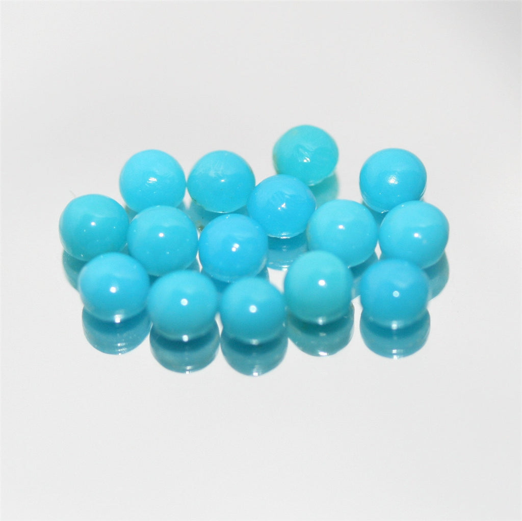 Turquoise Smooth Round Cabochons Lot 3mm.- 15 Pieces - Item.284LO