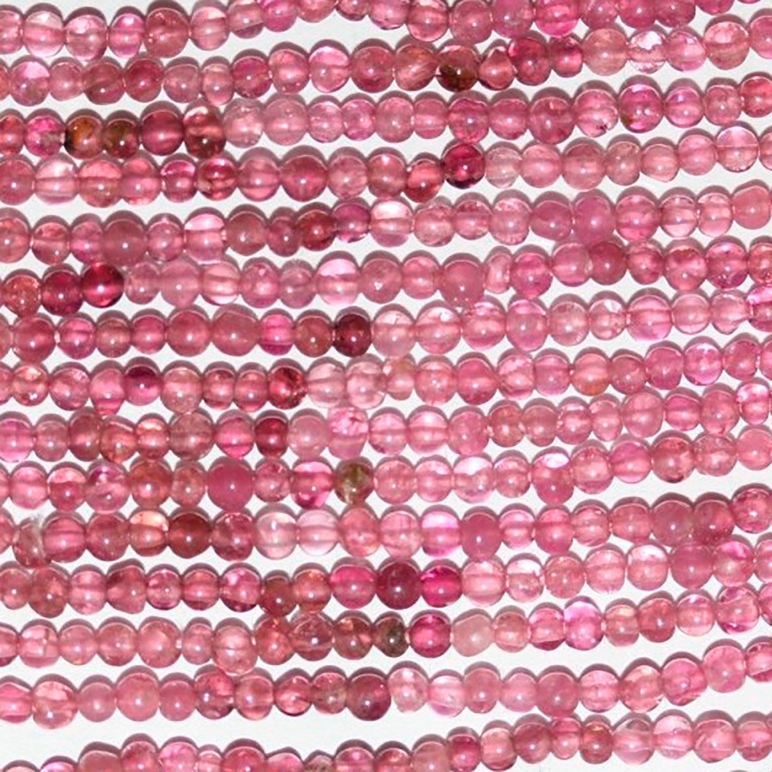 13.5" St Pink Tourmaline Round Beads 2mm.-Strand 35cm.