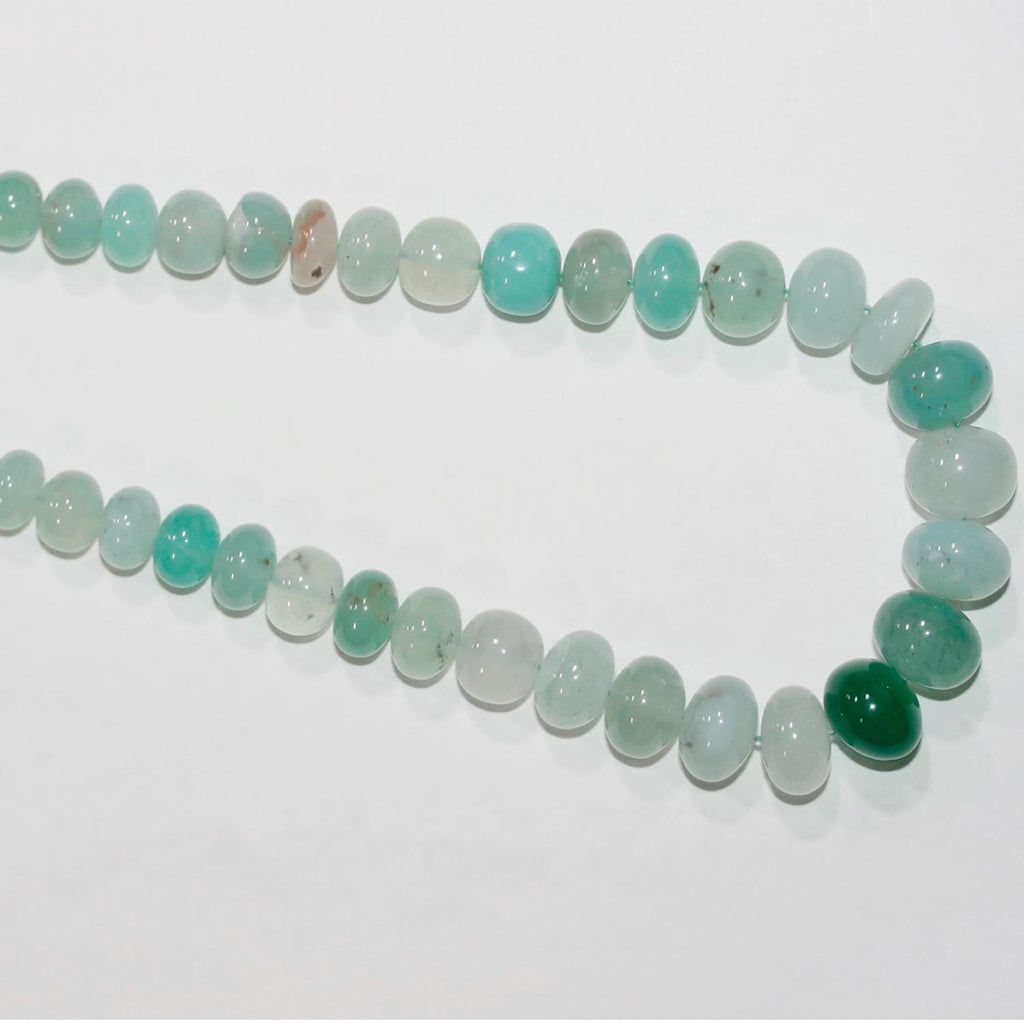 Cuentas redondas lisas graduadas de St. Aquaprase de 17", 5 x 3 - 11,5 x 9 mm (aprox.), tira de 44 cm