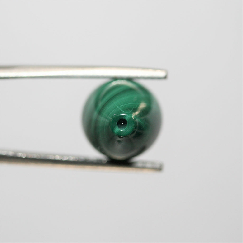 Malaquita Gota Media Perforada 15x10mm.( 1 Par )