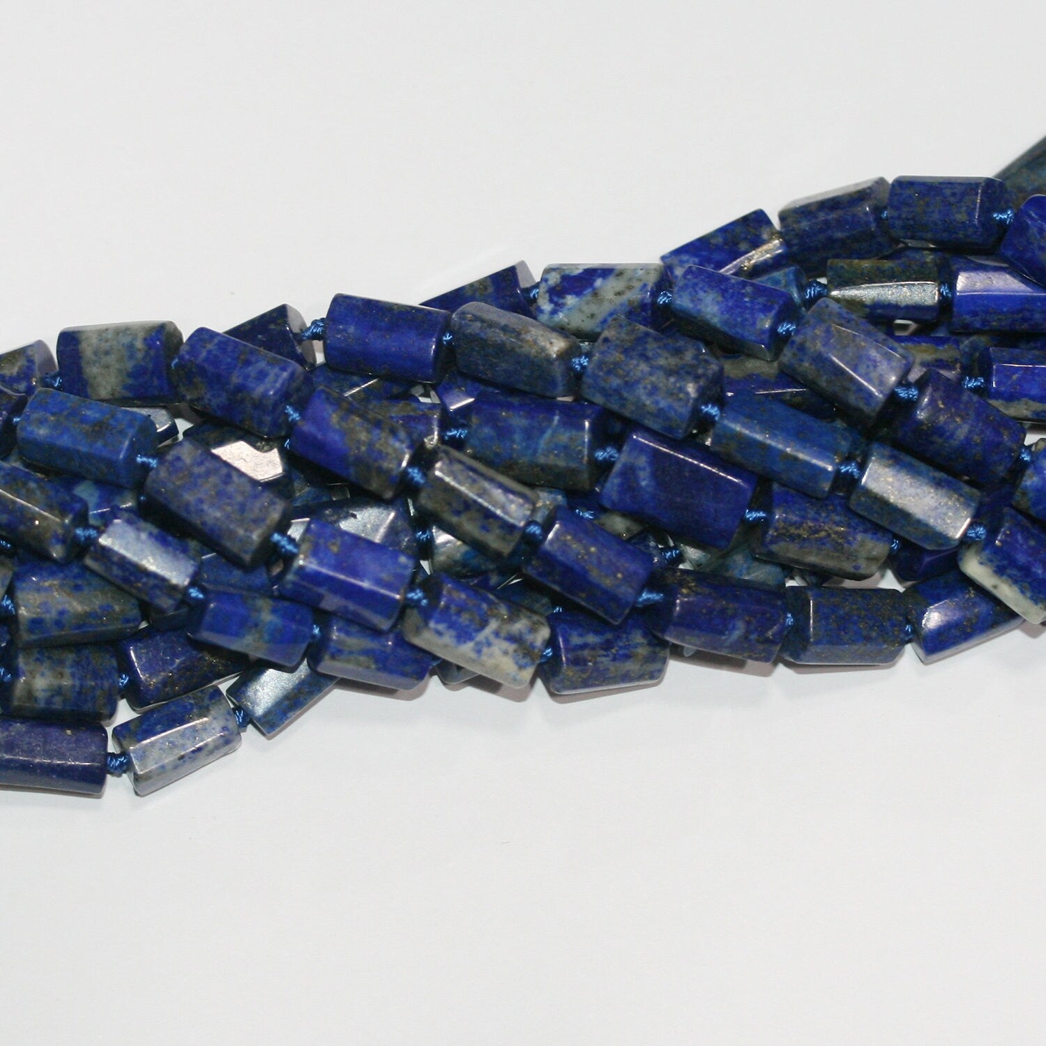 Cuentas de tubo liso de lapislázuli de 16" (11 x 8 mm) - Tira de 40 cm