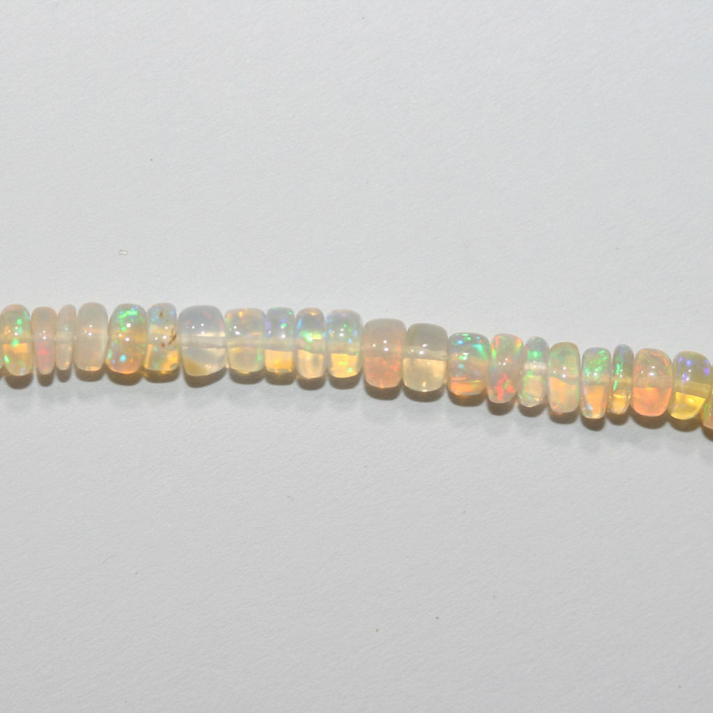 Cuentas redondas lisas de ópalo etíope de San Etiopía, 40 cm, 5 x 2 mm aprox. - Hilo de 40 cm - Artículo 10363