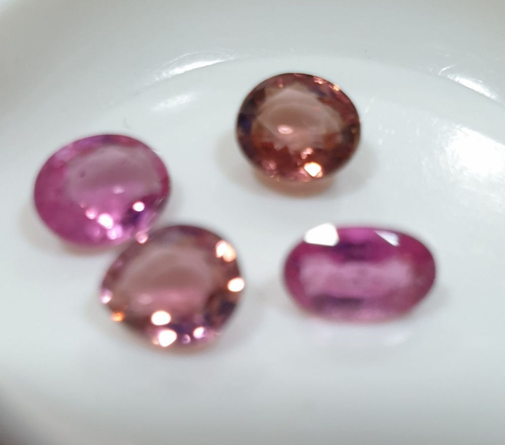 Lote de turmalina rosa variada - Pera ovalada - Lote de piedras preciosas - Gemas naturales