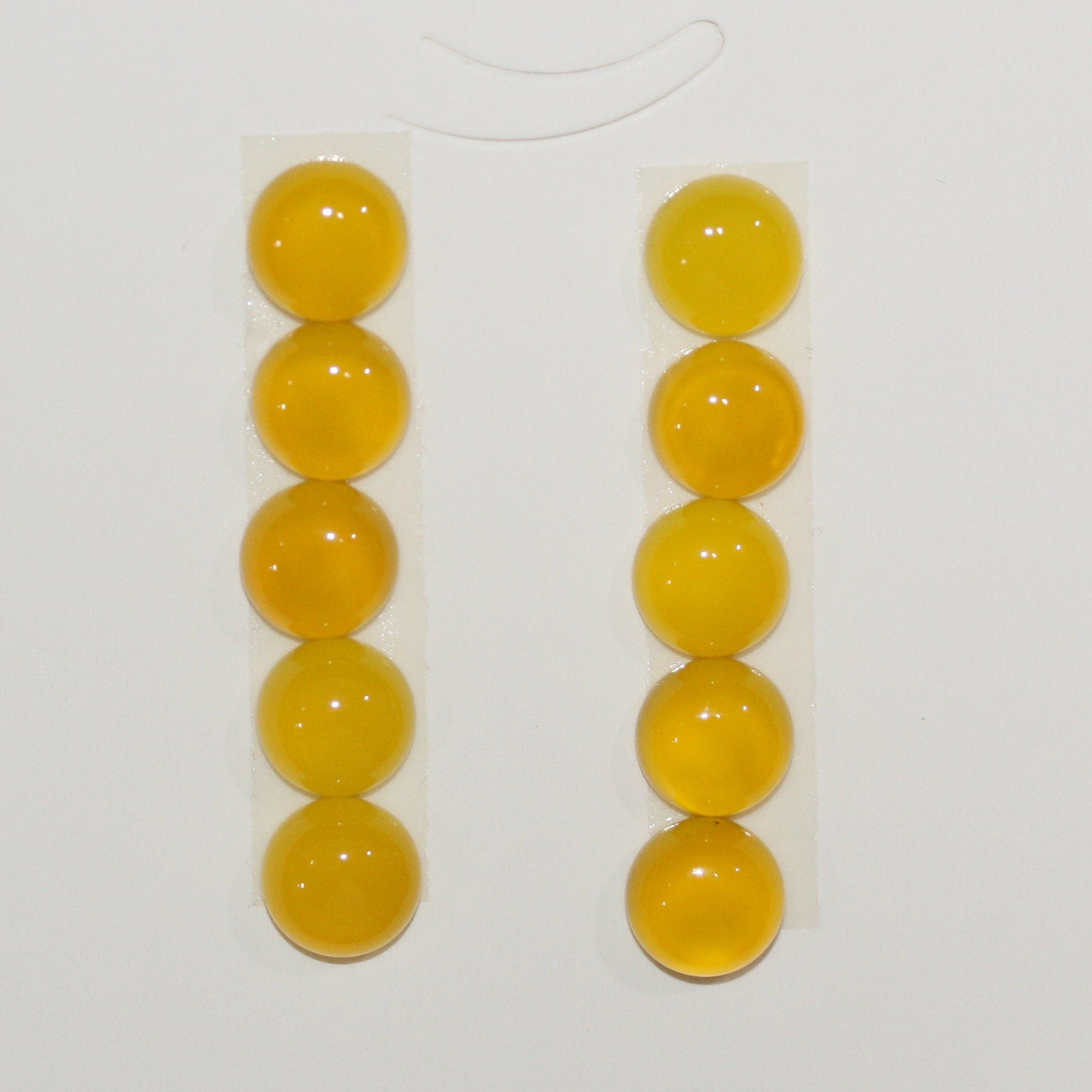 10 Pcs Lot  Yellow Agate Smooth Round Cabochon 8 mm. (10 pcs.)