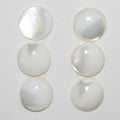 Lote de 6 cabujones redondos de MOP blanco de 16 mm (6 piezas)