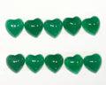10Pcs Lot Green Agate Heart Cabochon 10mm.(10 Pcs )