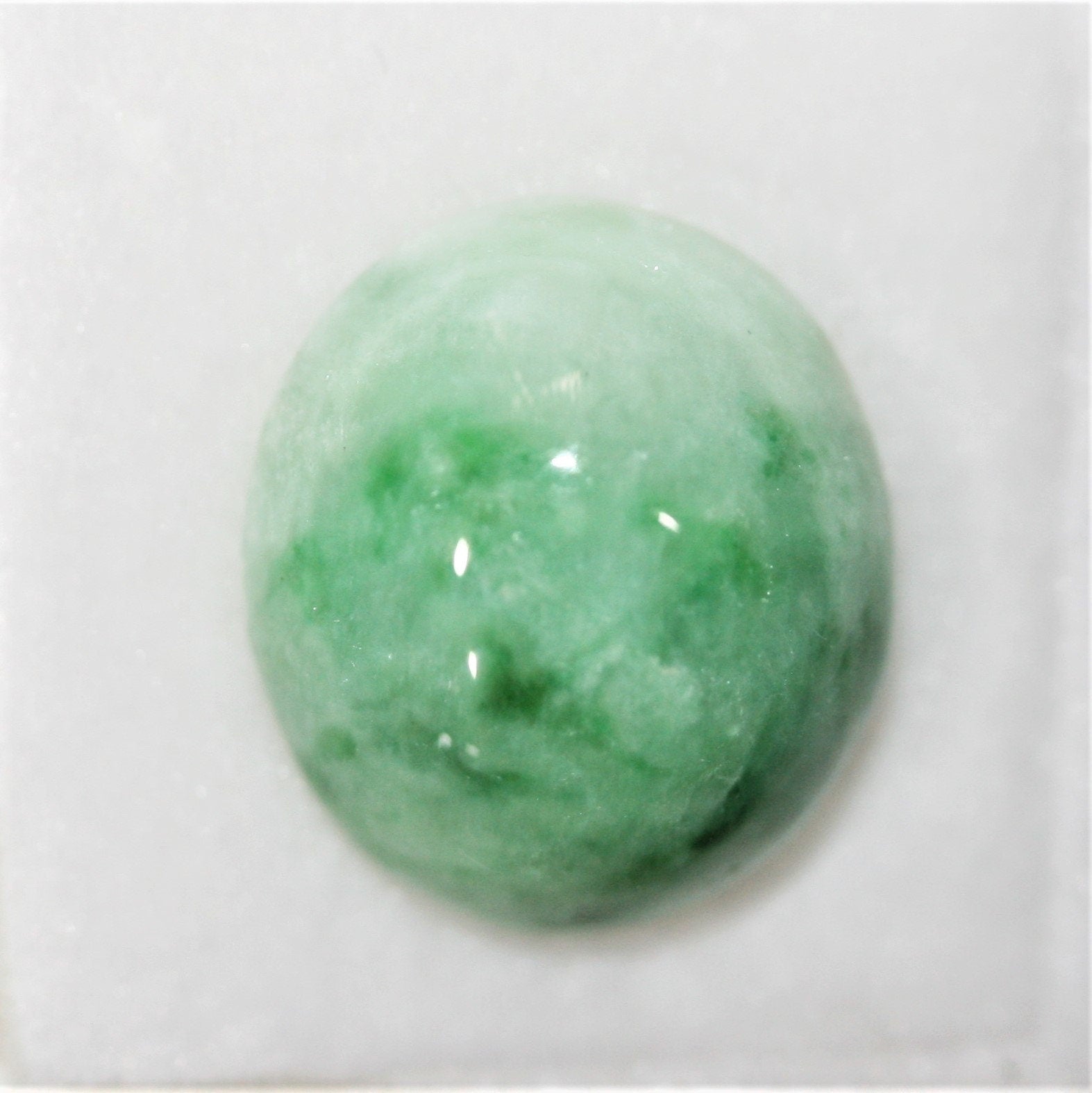Jadeite Smooth Oval Cabochon 15.7x13.7mm. (12.21ct.) - Wholesale Gemstones- Natural Stones For Jewelry