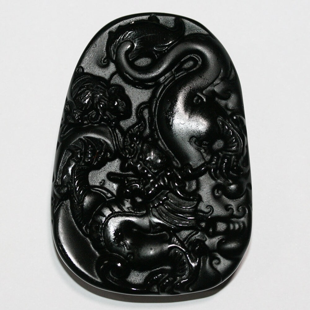 Pendentif en obsidienne 67x47mm
