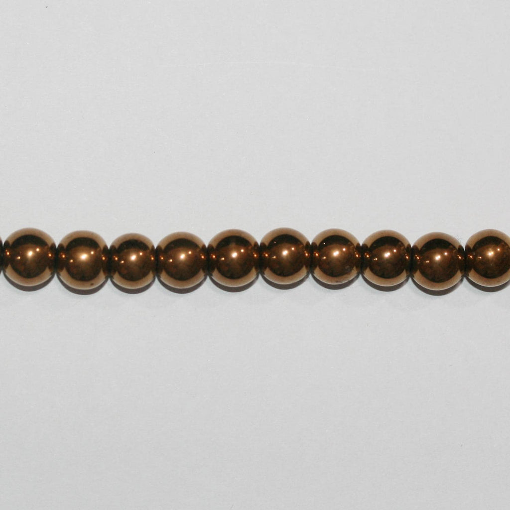 Perles rondes en hématite St Brown de 16 pouces, 8 mm, brin de 40 cm.