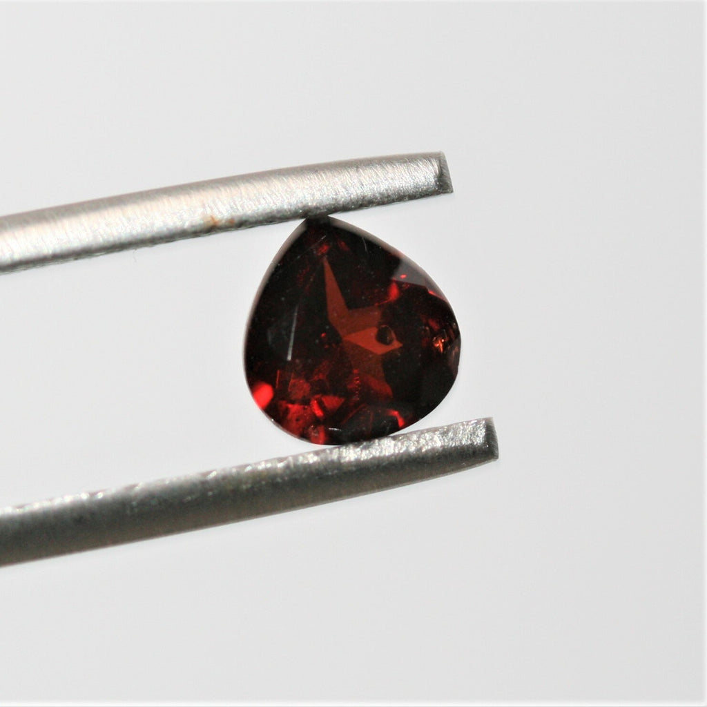 10 Pcs Lot Garnet Faceted Drop 6mm. (10 Pieces)