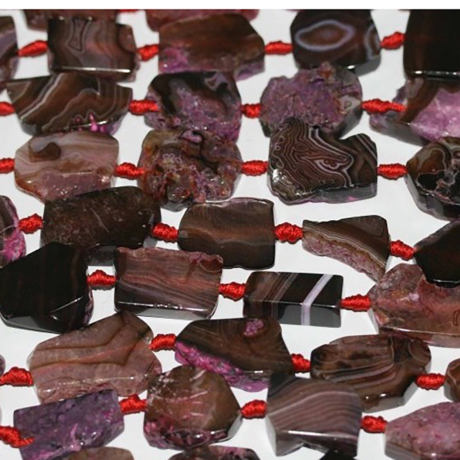 14" St Fuchsia - Brown Agate Smooth Nugget Beads 24x20mm. Approx.-Strand 40cm