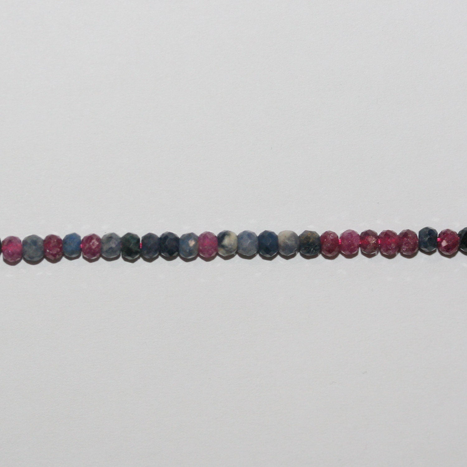 Perles rondelles à facettes rubis-saphir St 14" 3x2mm.-Rig 38cm.