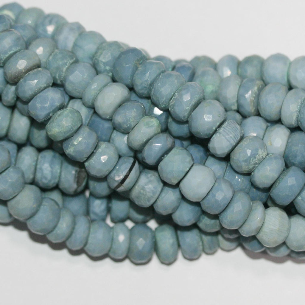 13" St Blue Opal Faceted Rondelle Beads 8x4mm.Approx.-Strand 33cm.